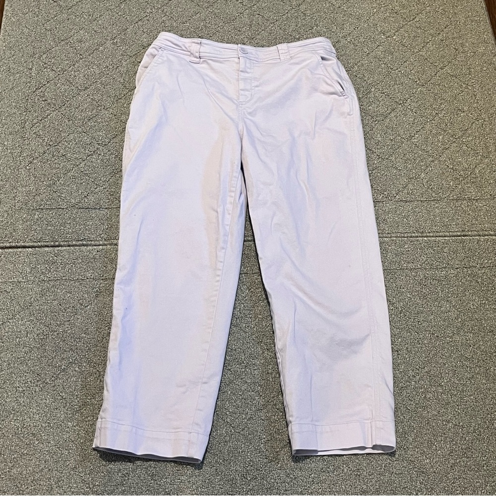 A New Day Jeans Womens 12 Lavender Stretch Elastizado Crop Wide Leg High Rise